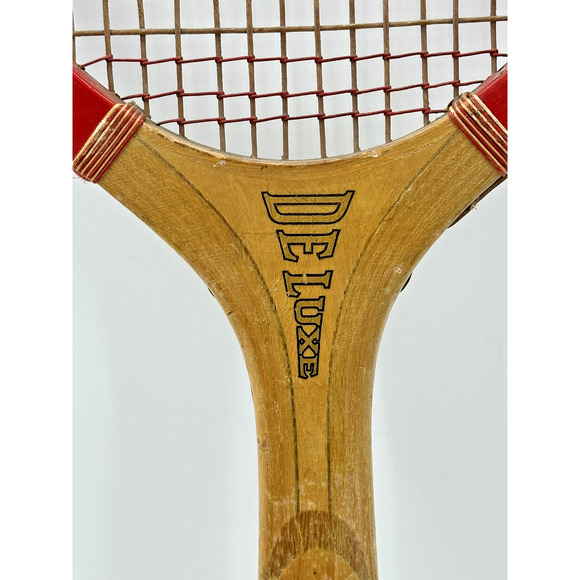Vintage 1920s WLS Sears Radio Wood DELUXE Tennis Racquet Wright & Ditson Antique - Picture 1 of 8